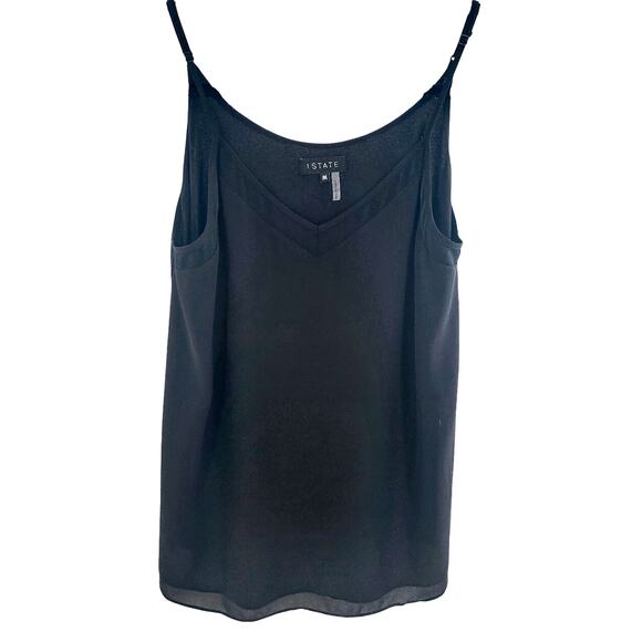 1.State Women’s Tank Top Camisole V Neck Black M Medium Spaghetti Strap - Picture 1 of 8